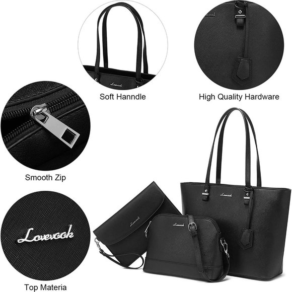 New Handbags for Women Shoulder Bags Tote Satchel Hobo 3pcs Purse Set - Picture 6 of 9